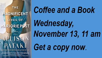 Book club, Wednesday, November 13, 11 am