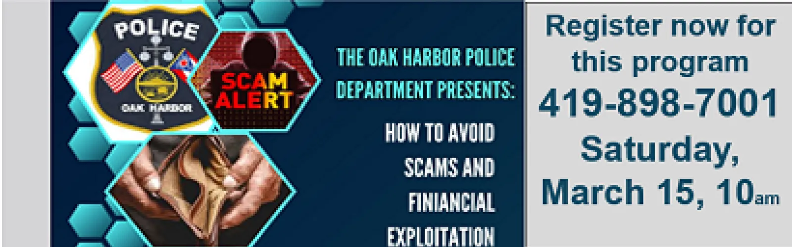 Program by OHPD to Avoid Scams Saturday, Mar 15, 10 am